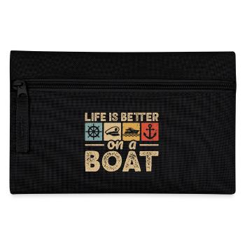 Nautical Boat Captain Boating Sailor Sailing - Pencil Case - black - Front