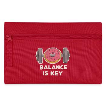 Funny Dumbbell Donut Desig Gym Men Cheat Day - Pencil Case - red - Front