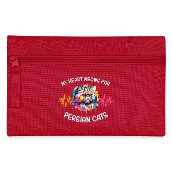 Perserkatze Herzlinie - Federtasche - Rot - Vorne