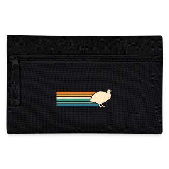 Hühner Hahn Perlhuhn - Federtasche - Schwarz - Vorne