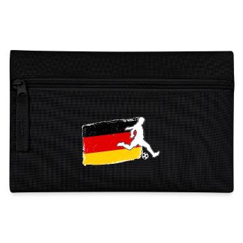 Fußballspieler Deutschland Flagge Fußball - Federtasche - Schwarz - Vorne