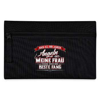 Angler Angeln Angel Fische Fisch Fischer Fang - Federtasche - Schwarz - Vorne