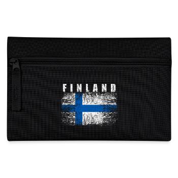Finnland Flagge 008 AllroundDesigns - Federtasche - Schwarz - Vorne