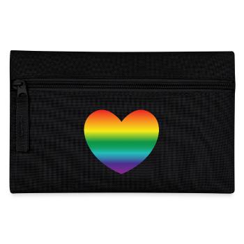 Coeur aux couleurs de l'arc-en-ciel - Trousse - noir - Devant