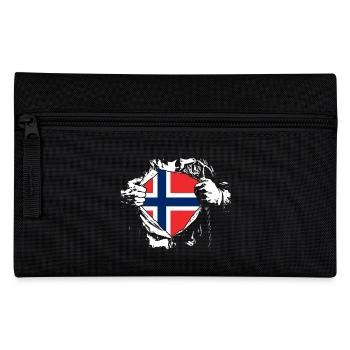 Ich liebe Norwegen - Superheld - Federtasche - Schwarz - Vorne