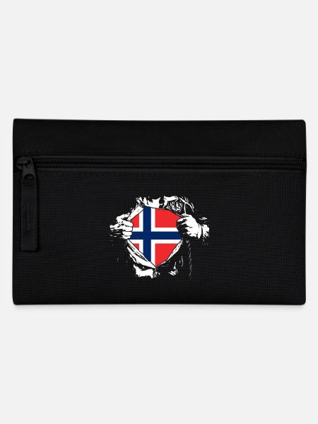 Ich liebe Norwegen - Superheld - Federtasche - Schwarz