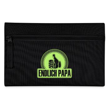 Endlich Papa Daumen hoch gefällt mir - Federtasche - Schwarz - Vorne