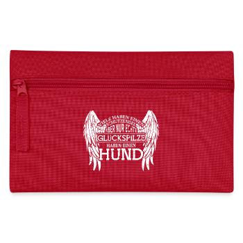 Nur echte Glückspilze haben einen Hund - Federtasche - Rot - Vorne