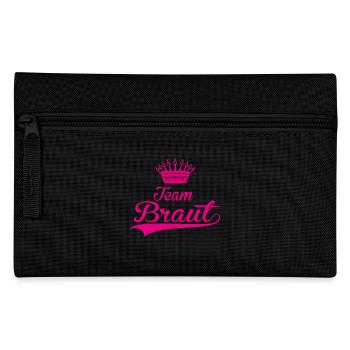 TEAM BRAUT hochzeit heiraten JGA trauung - Federtasche - Schwarz - Vorne