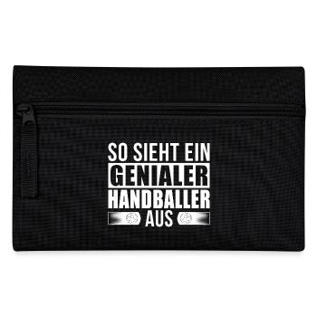 Genialer Handballer - Federtasche - Schwarz - Vorne