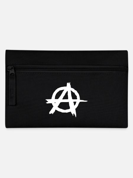 Anarchy symbol in circle - Pencil Case - black