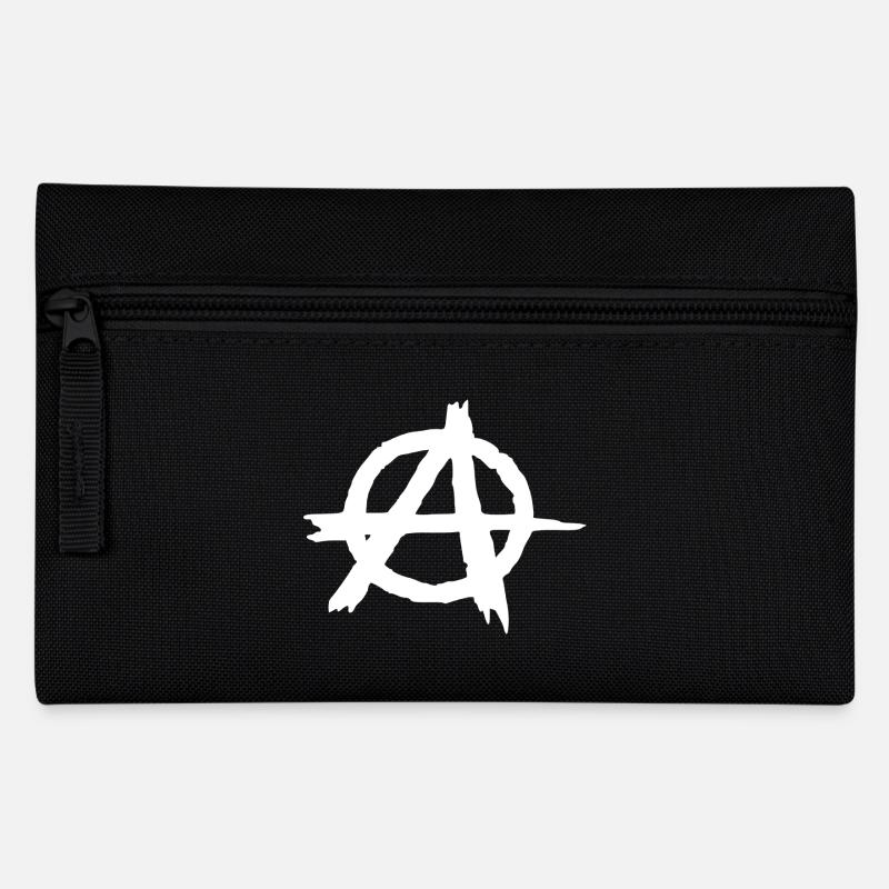Anarchie Symbol im Kreis - Federtasche - Schwarz