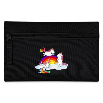Einhorn Pinkeln Furzen Kotzen - Federtasche - Schwarz - Vorne