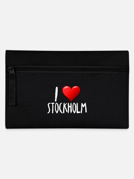I love Stockholm - Pencil Case - black