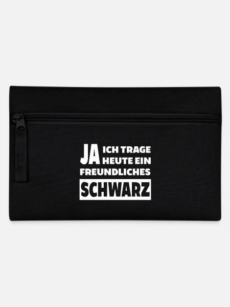 Trage heute freundliches schwarz black shirt gesch - Federtasche - Schwarz