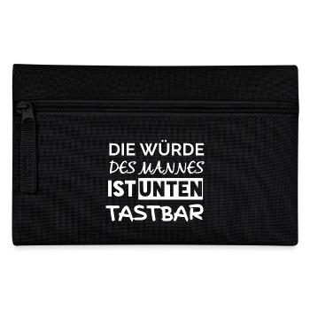 Die Würde des Mannes ist unten tastbar - Federtasche - Schwarz - Vorne