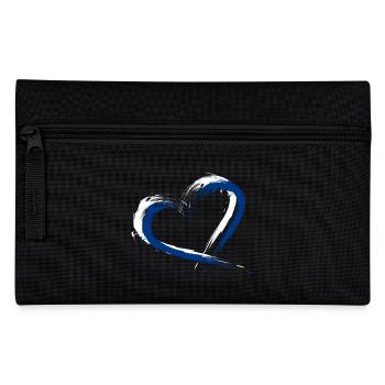 Herz Bürste Flagge Finnland Fahne Farben Blau Weiß - Federtasche - Schwarz - Vorne
