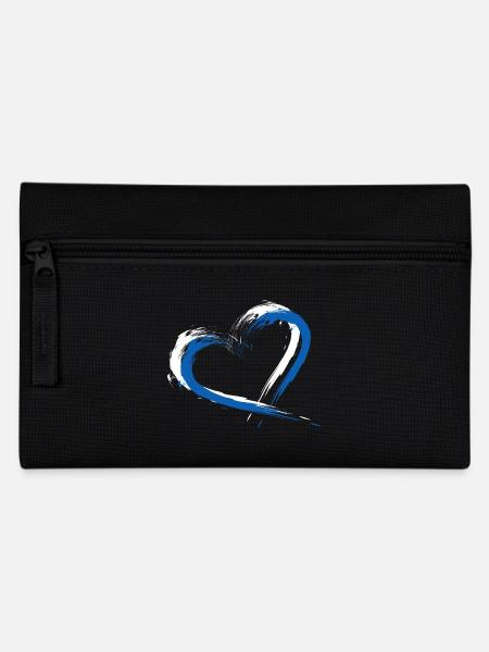 Herz Flagge Griechenland Fahne Farben Urlaub - Federtasche - Schwarz