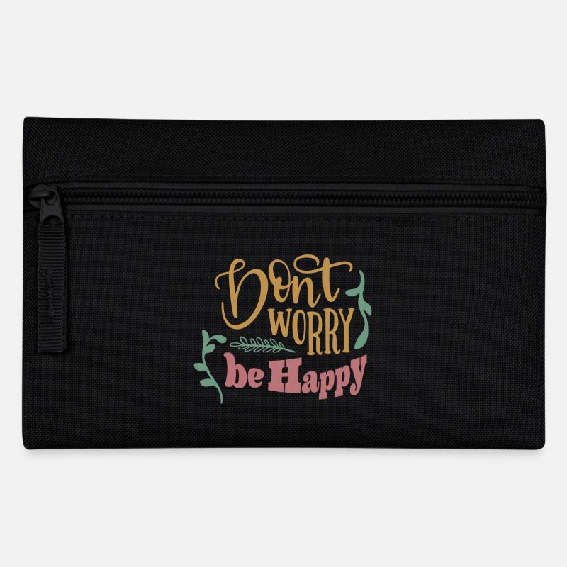 Dont worry be happy - Federtasche - Schwarz
