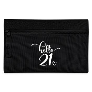 Hello 21 - Mignon cadeau de 21e anniversaire pour les femmes - Trousse - noir - Devant