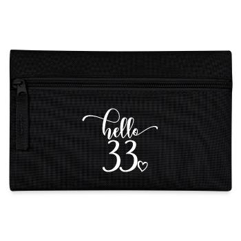 Hello 33 - Süßes Geschenk zum 33. Geburtstag für Frauen - Federtasche - Schwarz - Vorne