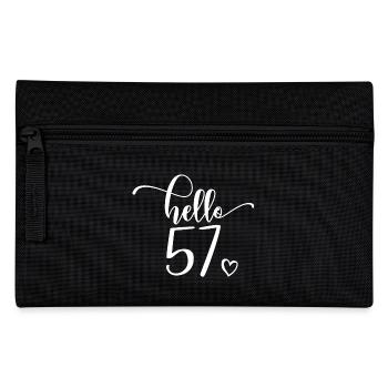 Hello 57 - Mignon cadeau de 57e anniversaire pour femmes - Trousse - noir - Devant