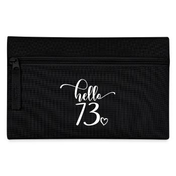 Hallo 73 - Süßes Geschenk zum 73. Geburtstag, 73 Jahre alt - Federtasche - Schwarz - Vorne