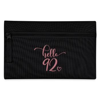 Hello 92 - Cute 92nd Birthday Gift, 92 Years Old - Pencil Case - black - Front