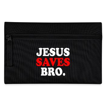 Jesus saves bro - Pencil Case - black - Front