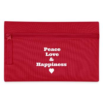 Peace, Love & Happiness - Pencil Case - red - Front