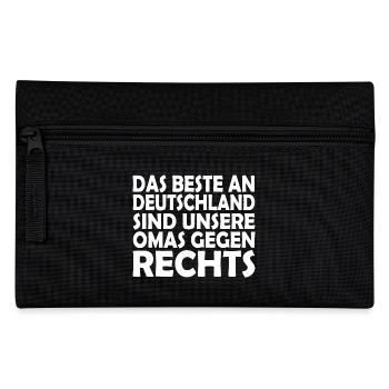 beste an deutschland sind unsere omas gegen rechts - Federtasche - Schwarz - Vorne