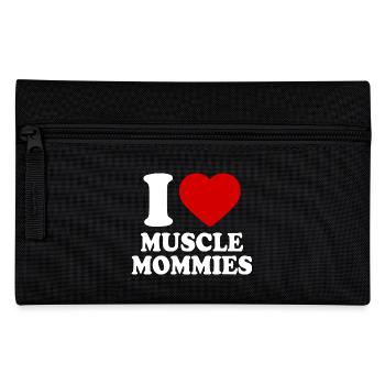 I love muscle mommies - Pencil Case - black - Front