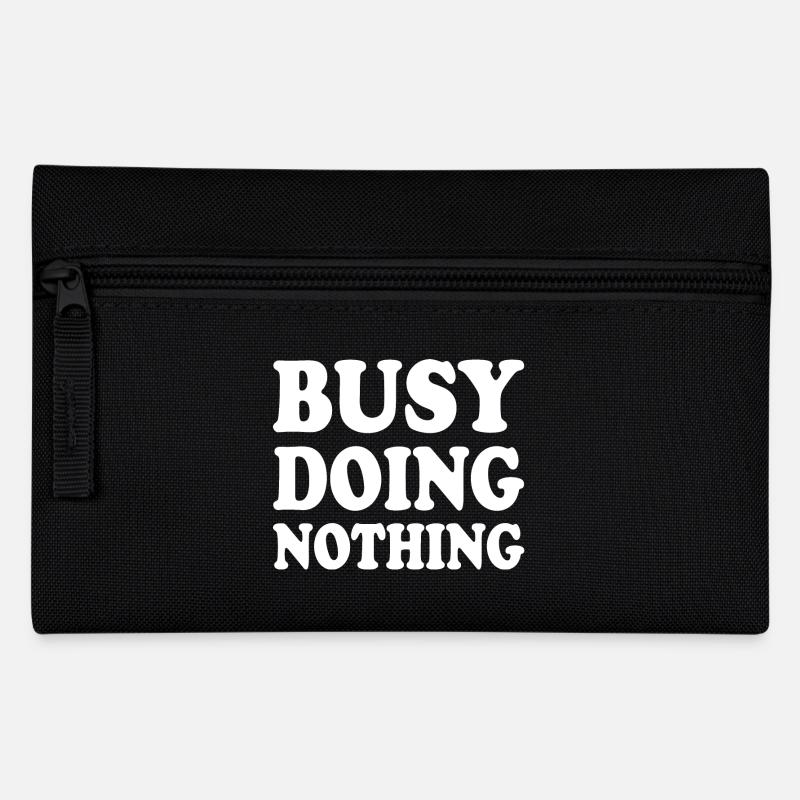 busy doing nothing - Federtasche - Schwarz