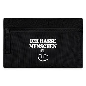 Ich hasse menschen Mittelfinger - Federtasche - Schwarz - Vorne