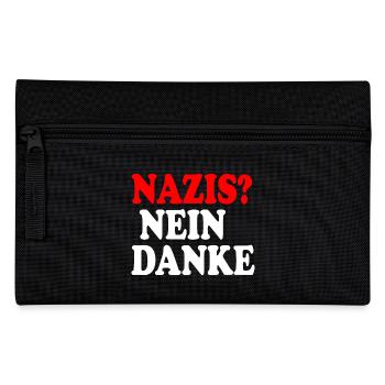 Nazis nein danke - Federtasche - Schwarz - Vorne