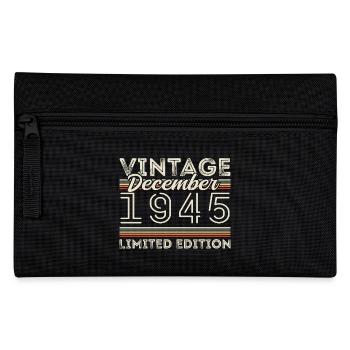 Jahrgang Dezember 1945 - 80. Jubiläum Dezember - Federtasche - Schwarz - Vorne