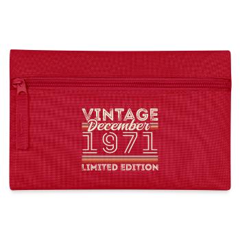 Vintage December 1971 - 54th Anniversary December - Pencil Case - red - Front