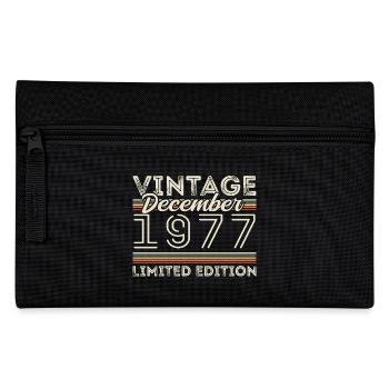 Vintage December 1977 - 48th Anniversary December - Pencil Case - black - Front