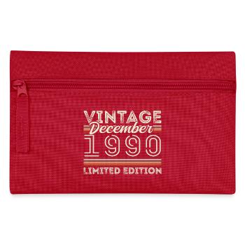 Vintage December 1990 - 35th Anniversary December - Pencil Case - red - Front