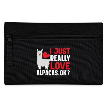 Alpaca Saying Alpacas - Pencil Case - black - Front