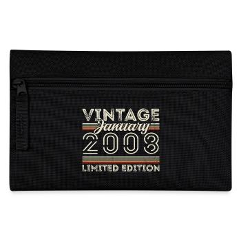 Januar 2008 Jahrgang 2008 - Geburtstag Januar 2008 - Federtasche - Schwarz - Vorne