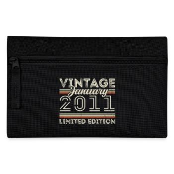 Januar 2011 Jahrgang 2011 - Geburtstag Januar 2011 - Federtasche - Schwarz - Vorne