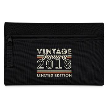 Januar 2018 Jahrgang 2018 - Geburtstag Januar 2018 - Federtasche - Schwarz - Vorne