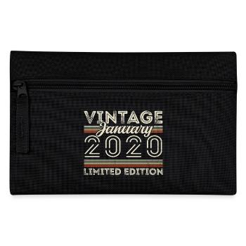 Januar 2020 Jahrgang 2020 - Geburtstag Januar 2020 - Federtasche - Schwarz - Vorne