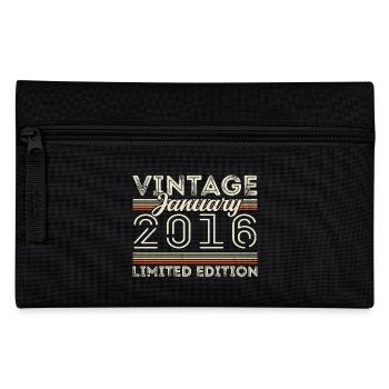 Januar 2016 Jahrgang 2016 - Geburtstag Januar 2016 - Federtasche - Schwarz - Vorne