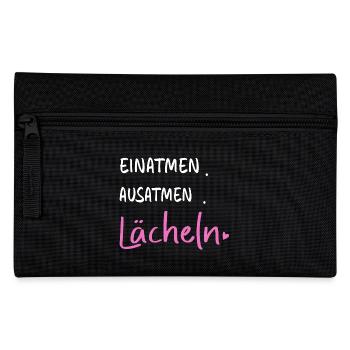 Inhaler. Exhaler. Sourire - Dictons Déclaration - Trousse - noir - Devant