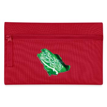Saudi Arabia Flag in Saudi Arabia Map - Pencil Case - red - Front