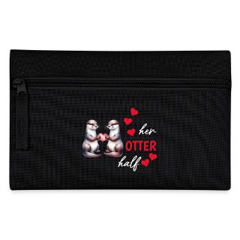 Otter Half Love Gift - Pencil Case - black - Front