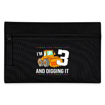 Children's birthday party construction site - Pencil Case - black - Front