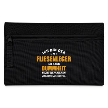 Fliesenleger - ich kann Dummheit nicht reparieren - Federtasche - Schwarz - Vorne